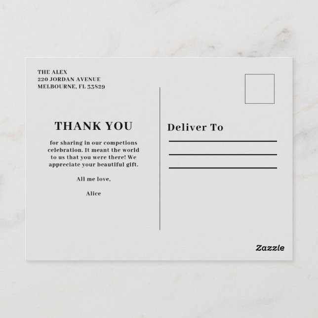 Vykort Tack och gratulationer (Baksida)