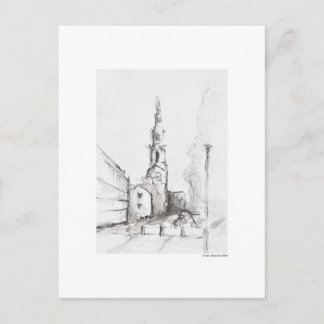 Vykort Teckning Blyerts Hannover Landskap