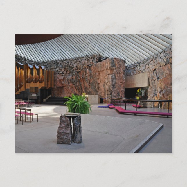 vykort Temppeliaukio Church, Finland (Framsida)