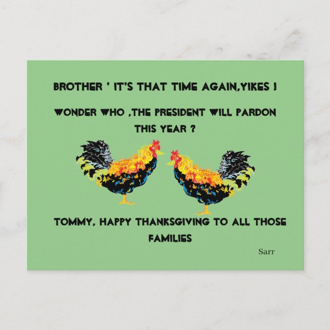 vykort: Thanksgiving-vykort Vykort (Framsida)