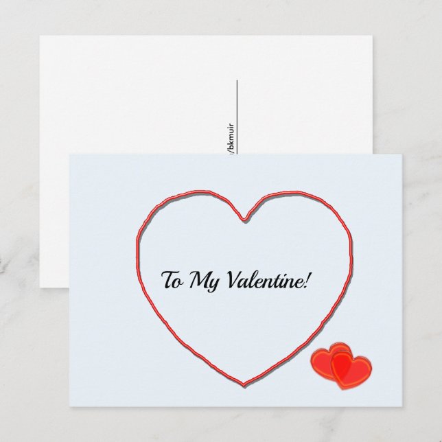 Vykort - till min hjärthjärteform (Fram/baksida)