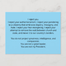 Vykort till president Trump