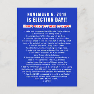 Vykort till väljare - CHECKLIST November 6