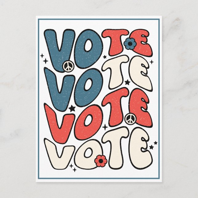 Vykort till väljarna Retro Red, White och Blue (Framsida)