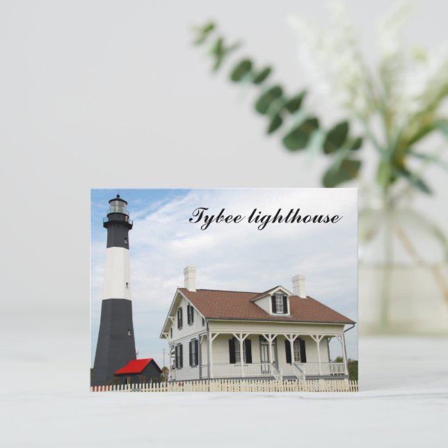 Vykort Tybee Island fyr (Stående Fram)