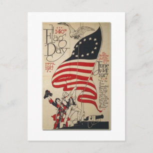 vykort - USA flagga-dagen