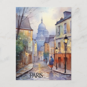VYKORT Vacker akvarell av Paris-resa