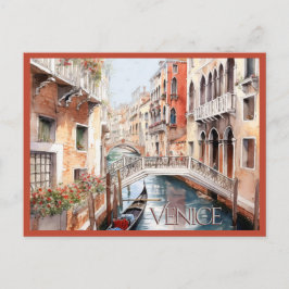 VYKORT Vacker akvarell av Venedig Resa