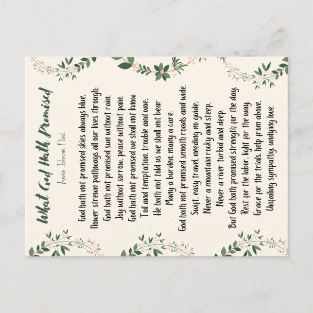 Vykort vad Gud lovat (Framsida)