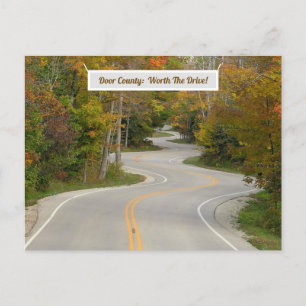 Vykort, VÄG FULL AV "S"-KURVOR/DOOR COUNTY WISCO Vykort