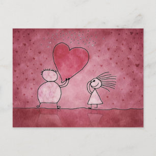 vykort, valentindag, kärlek, hjärta helg vykort