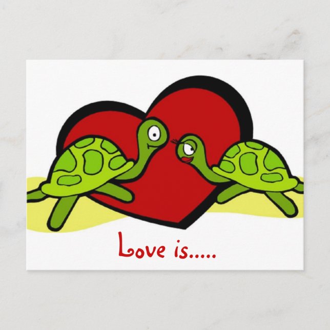 vykort - Valentine Kärlek Turtles (Framsida)