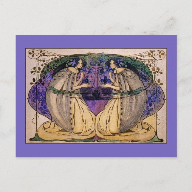 vykort: Vår av Frances Macdonald Vykort (Framsida)