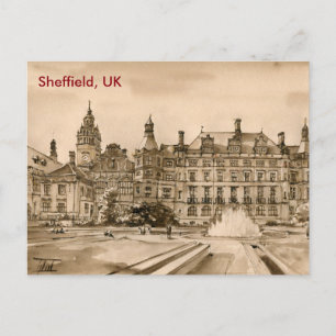 vykort - vattenfärg - Sheffield, Förenade kungarik