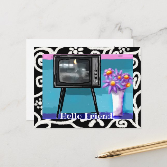 Vykort - Viktigt målande för Retro TV-TV (Fram/Back In Situ)