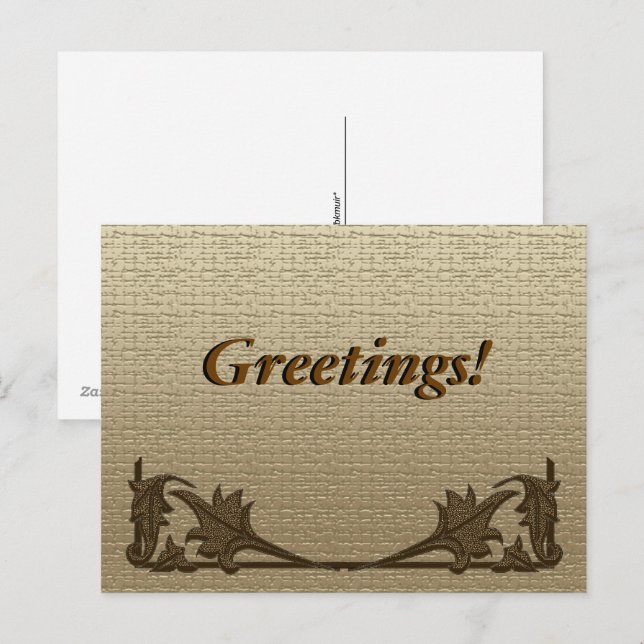 Vykort - Vinkeljärn och linne (Fram/baksida)