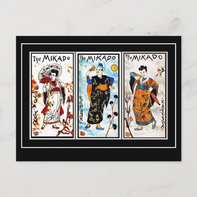 Vykort Vintage Asiatisk Konst Mikado (Framsida)
