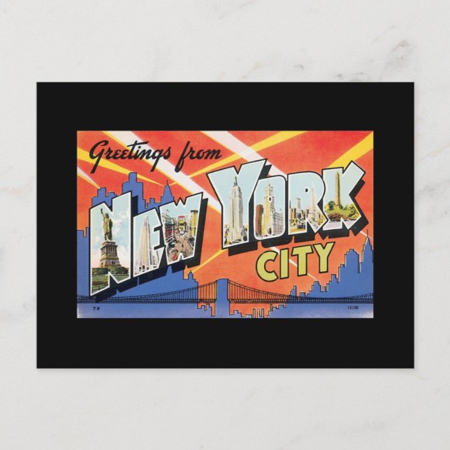 Vykort Vintage New York City Poster (Framsida)