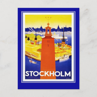 Vykort Vintage Resa Stockholm
