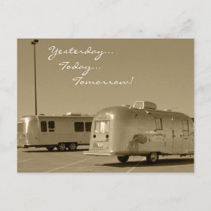 Vykort Vintage Retro Husvagn Landsvägstripptur