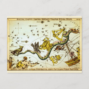 vykort: Vintage Star Karta - Stellation Atlas Vykort