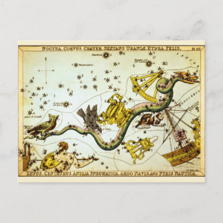 vykort: Vintage Star Karta - Stellation Atlas Vykort