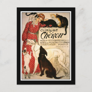 vykort: Vintage Steinlen "Clinique Cheron" Vykort