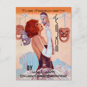 vykort Vintage Theater-Poster-look Shakespeare