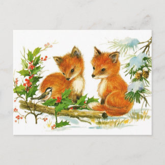 vykort: Vinter-Snö-foxar Vykort