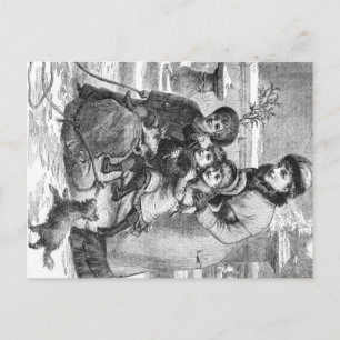 Vykort - vinterplatsfamilj