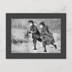 Vykort - vinterplatssvart & vit