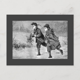 Vykort - vinterplatssvart & vit