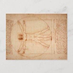 vykort Vitruvian Man av Leonardo da Vinci