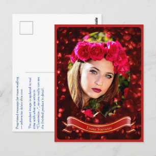 Vykort — Woman in red
