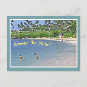 vykort/ "WOWEE! DET ÄR MAUI!/BEACH&HANDFLATAN TRÄD Vykort