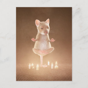 Vykort: "Yoga Mouse" Vykort