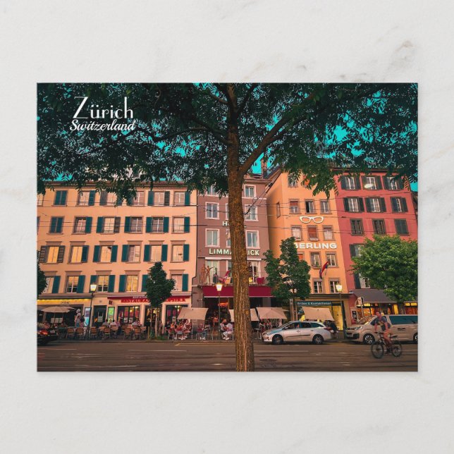 Vykort Zürich, Schweiz (Framsida)