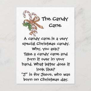 vykortet Candy cane Helg Vykort