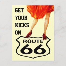 Vykortet FÅR DIN SPARKAR PÅ Retro stil för RUTT 66 Vykort