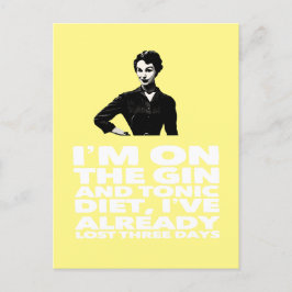 vykortet Gin och Tonic Diet vintage dam Vykort