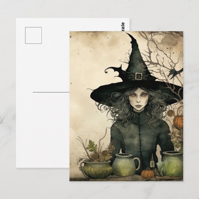 vykortet Witch Vykort (Fram/baksida)