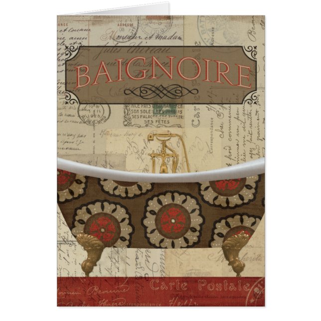 Vykortfranskbadrum Hälsningskort (Framsidan)