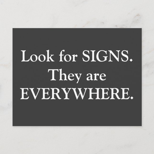 Vykortmotivation - teckenet är överallt vykort (Framsida)