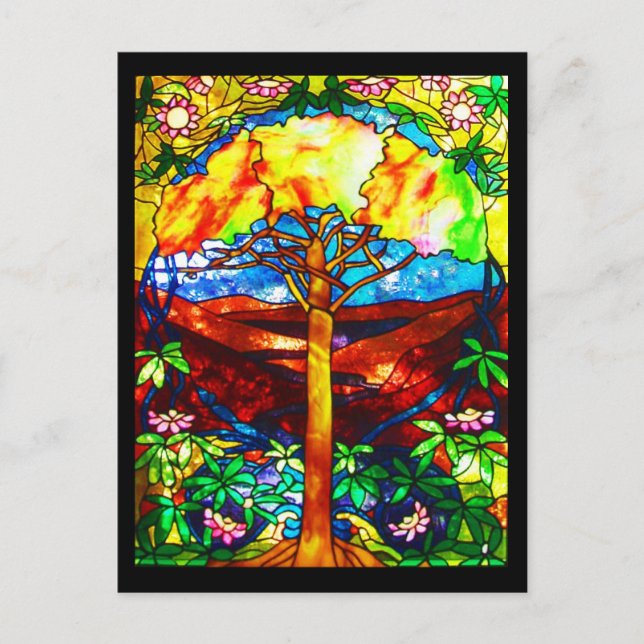 Vykortsfärgat glas-Tiffany 5 Vykort (Framsida)