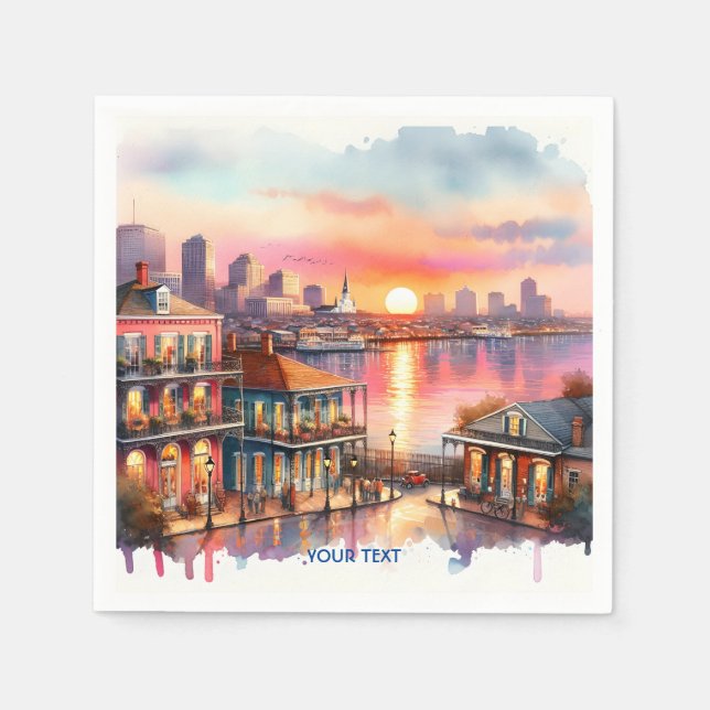 Vyn Fantasy Cute Sunset New Orleans Pappersservett (Framsidan)