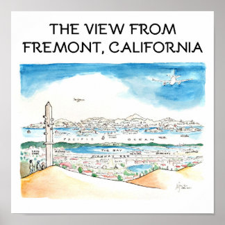 Vyn från Fremont, Kalifornien Poster