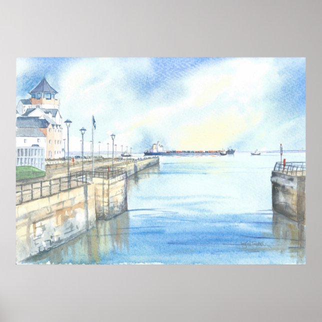 Vyn från Portishead Marina Poster (Framsidan)