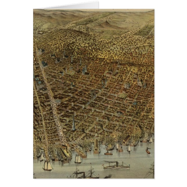 vyn San Francisco Birds öga Hälsningskort (Framsidan)