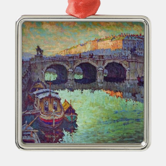 Vyn Sankt Petersburg (ryska staden) Julgransprydnad Metall (Framsidan)