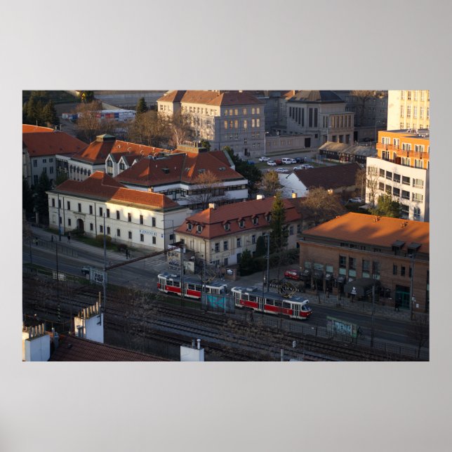 Vyšehrad View - Trams, Tracks & Historic Homes Poster (Framsidan)